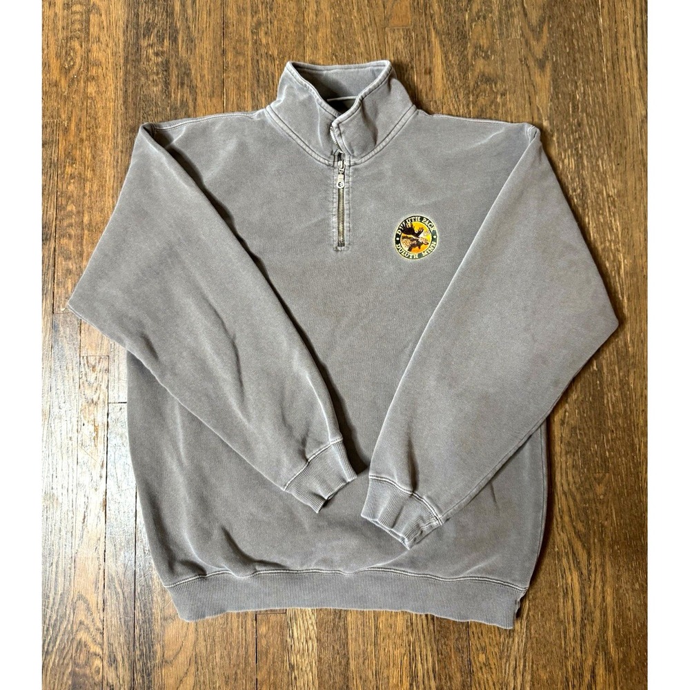 Duluth Pack 1/4 Zip Sweatshirt Mens Small Gray Pigment Dyed Pullover Vintage